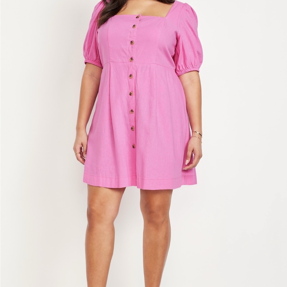 Old Navy Pink Mini Dress with Button Detail